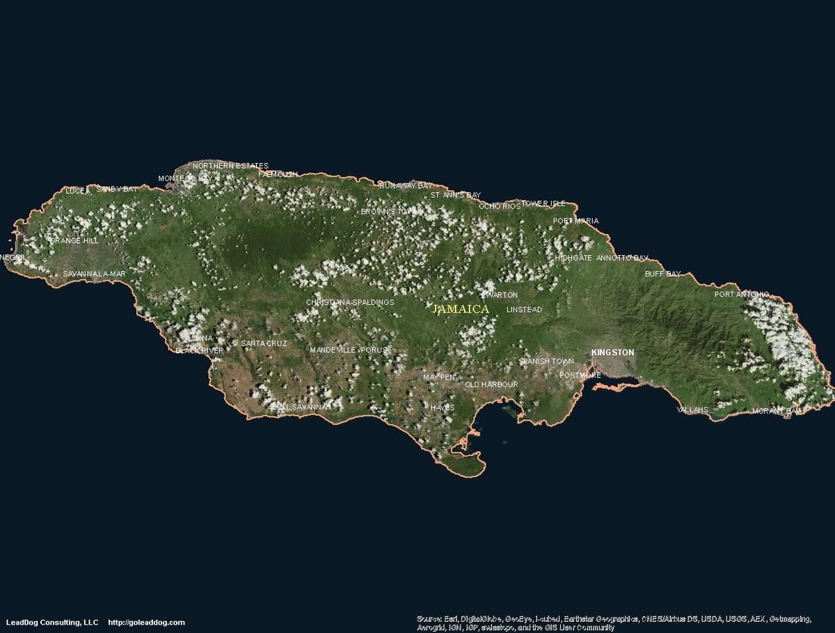 Ramani ya angani jamaica