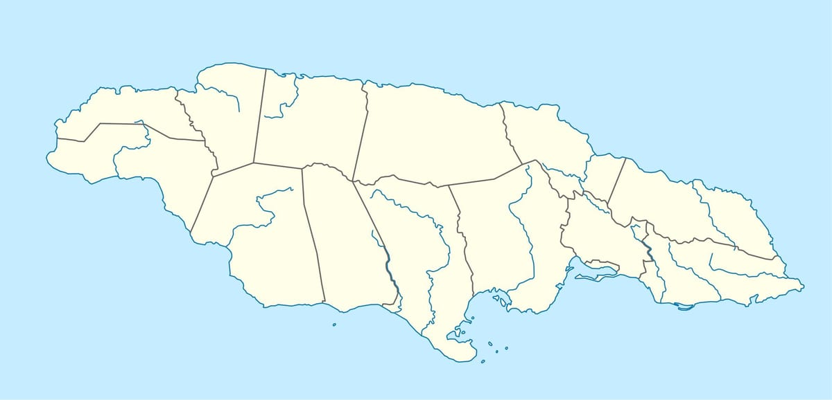 ramani ya jamaica kuonyesha mito