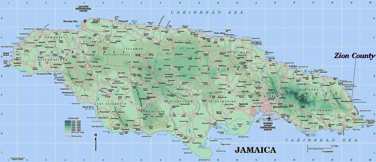 Ramani ya jamaica north coast