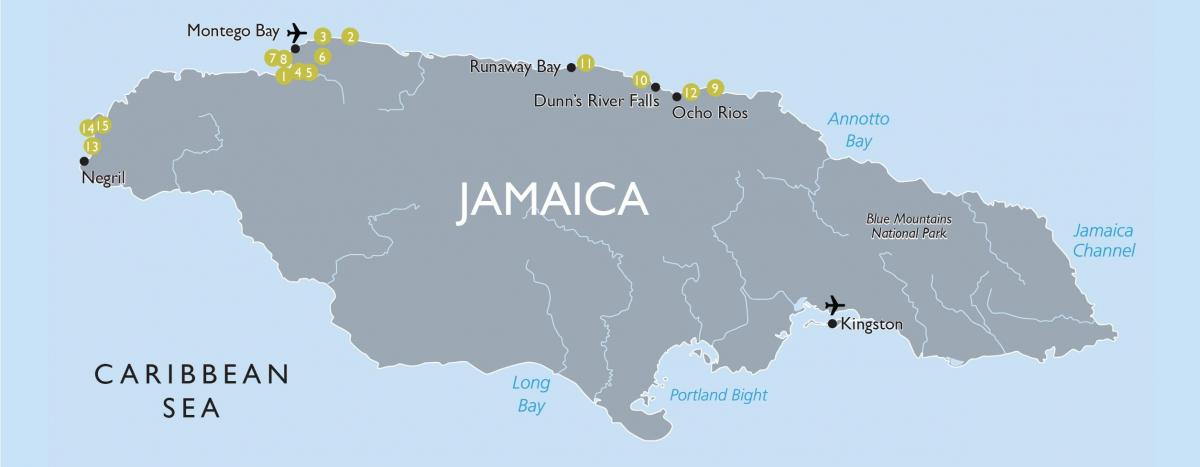 Ramani ya jamaica viwanja vya ndege
