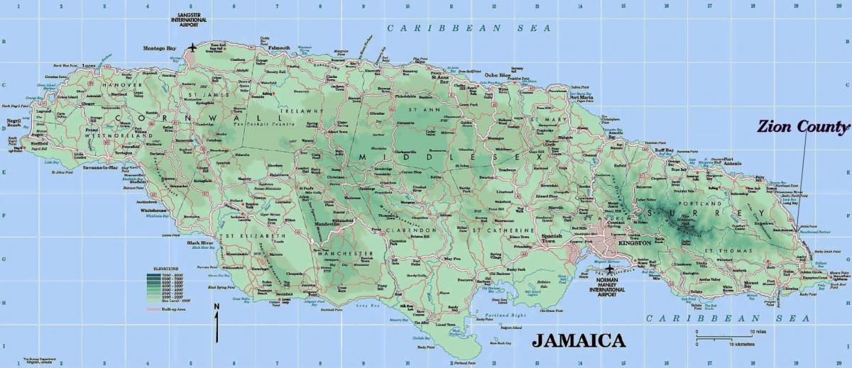 Ramani ya kina jamaica