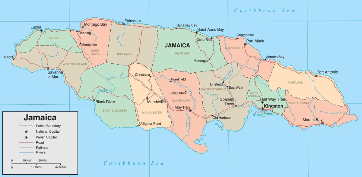 Ramani ya kisiasa jamaica