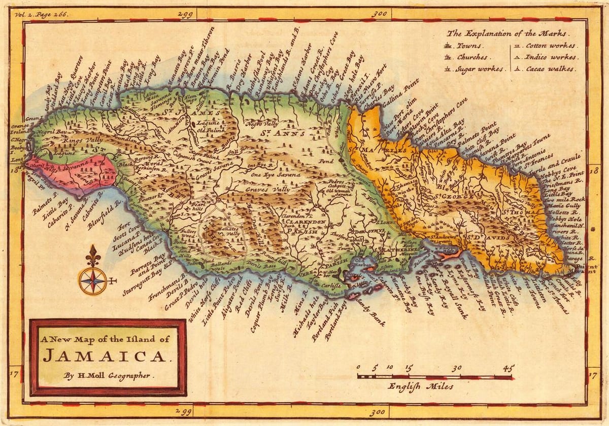 Ramani ya zamani jamaica