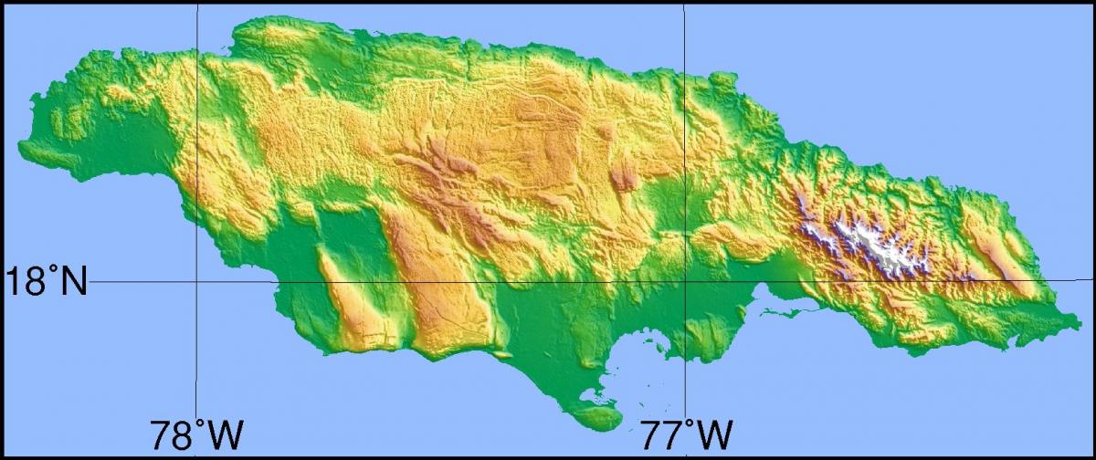 Ramani ya topographic jamaica