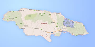 Ramani ya milima ya blue jamaica