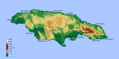 Ramani ya jamaica mwinuko 