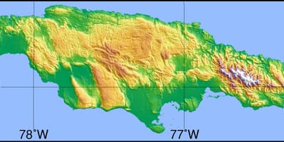 Ramani ya topographic jamaica